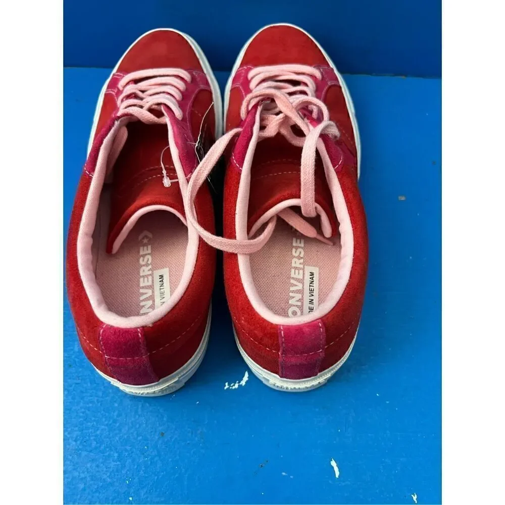 Converse Chuck One Star Ox Enamel Red Pink Pop Suede Women’s 12 and  Men 10  US - Picture 6 of 6